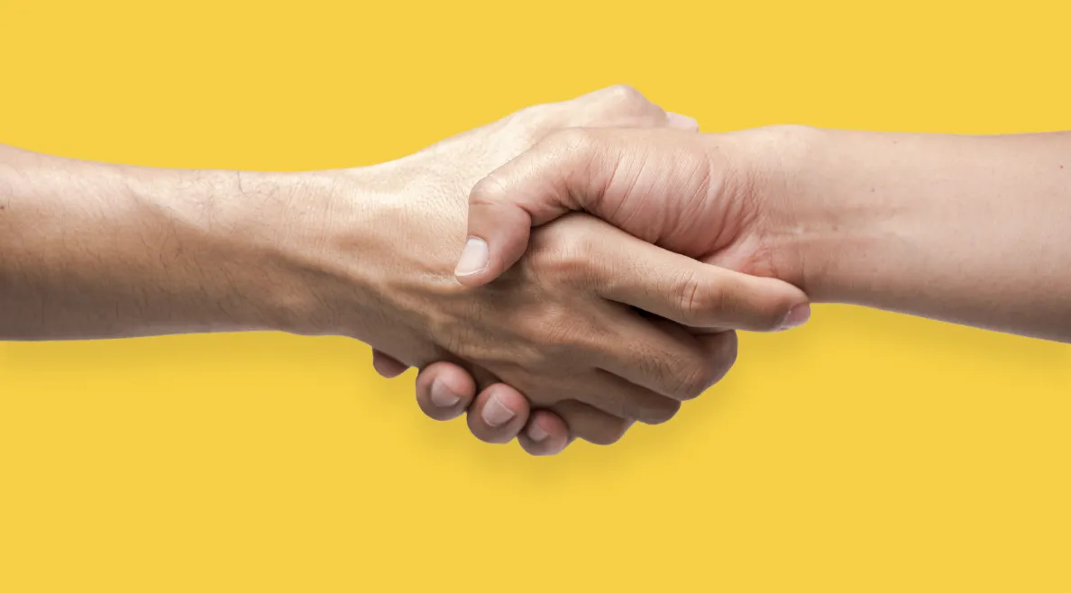 Hand schudden na deal